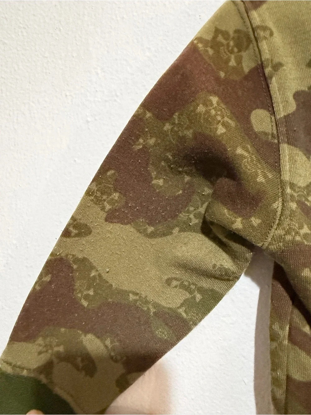Faded Glory Olive & Brown Camo Zip Hoodie